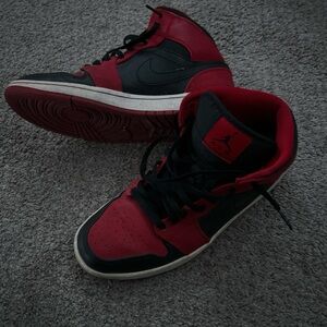 Nike Red and Black High-Top Sneakers